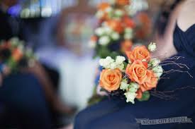Orange and navy floral flowers, navy blue orange botanical, bouquet in amber and yellow, yellow and orange little flowers, pretty floral poppies, blue and orange summer flowers, garden or orange and yellow, spring, colourful, pattern. Rustic Orange Navy Blue Wedding Flowers Buffalo Wedding Event Flowers By Lipinoga Florist