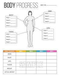 Body Progress Tracker Printable Body Measurements Tracker