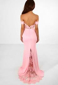 Avery Blush Bardot Lace Train Fishtail Maxi Dress Dressi Blush Pink Bridesmaid Dresses Pink Bridesmaid Dresses Fishtail Maxi Dress