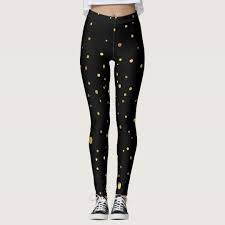 Black And Gold Leggings Black And Gold Spots Leggings Zazzle Com Leggings Leggings Fashion Black