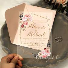 Maybe you would like to learn more about one of these? Blush Pink Floral Geometric Clear Acrylic Wedding Invitations Ca039