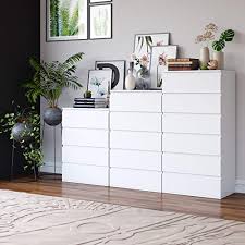 Bowery hill contemporary design 8 drawer double bedroom dresser with plastic bar handles in oak and white. Homfa 6 Drawer Chest Storage Dresser Cabinet With Solid Wood Frame And Wide Storage Space 23 6 L X 15 7 W X 46 6 H Inches Tall Nightstand End Table Cabinet Modern Accent Decor Furniture Pricepulse