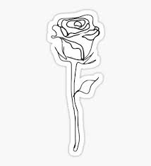 stickers rose outline black stickers black and white stickers