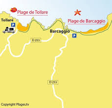Carte De La Plage De Barcaggio Dans Le Cap Corse Corse Cap Corse Carte