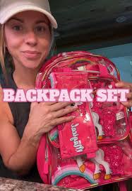 Mackenzie Pink Rainbows Glow in The Dark Backpack Lunch Bundle Set of 3