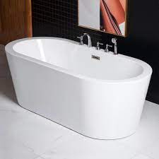 Maybe you would like to learn more about one of these? á… Woodbridge 66 Acrylic Freestanding Bathtub Contemporary Soaking Tub With Brushed Nickel Overflow And Drain White Tub B0002 B N Drain O Woodbridge