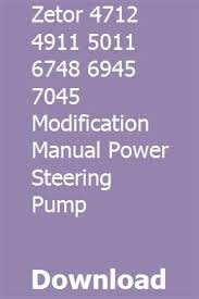 Zetor 4712 4911 5011 6748 6945 7045 Modification Manual