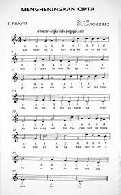 Not Angka Mengheningkan Cipta Pianika Lagu Not Musik