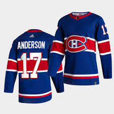 Encouragez votre équipe préférée avec le chandail des canadiens de montréal de la série reverse retro tissu flexible et coupe sur mesure pour un ajustement conf. Montreal Canadiens Josh Anderson 2021 Reverse Retro Special Edition Authentic 17 Jersey Royal