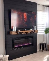 5 out of 5 stars. Carolyn On Instagram Before And After Black Shiplap Buildout Mounted Our Tv Mantel And In 2021 Electric Fireplace With Mantel Build A Fireplace Home Fireplace