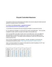 Enzyme Controlled Reactions 1 Enzyme Controlled Reactions The Purpose Of This Lab Is To Demonstrate And Observe How Enzyme Catalyzed Reaction Rates Course Hero