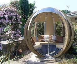 sphere garden houses adding contemporary touch to backyard landscaping garden spheres backyard decor garden pods