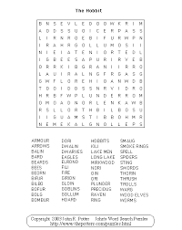 John S Word Search Puzzles The Hobbit The Hobbit Word Find Hobbit Book