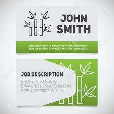 Fits most business cards this business card case has a dimension of 2 3/4 x 4 1/4. Business Card Print Template With Bamboo Sticks Logo Manager Massagist Masseur Stationery Design Concept Vector Illustration Royalty Free Cliparts Vectors And Stock Illustration Image 84508121
