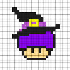 Witch Hat Mushroom Perler Bead Pattern Pixel Art Champignon Pixel Art Modele Pixel Art