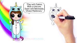 How To Draw Cute Girl In Unicorn Onesie Easy Ø¯ÛØ¯Ø¦Ù Dideo We know how much you like unicorns and it's really fun and entertaining to draw them on paper and then give them colour and make them unique, giving them our personal touch. how to draw cute girl in unicorn onesie