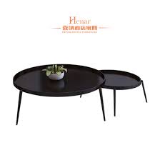 Round wood top end table with black metal legs this is a sturdy little 12 inch circle wood top end table with a three leg metal stand. Black Metal Round Nesting Coffee Table Tea Table China Coffee Table Metal Coffee Table Made In China Com