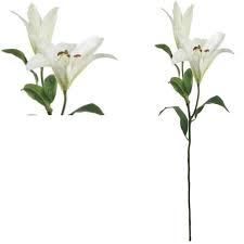 Low prices guaranteed · top quality calla lilies · free shipping Artificial White Stargazer Lily Two Headed Lily Spray Shelf Edge Uk