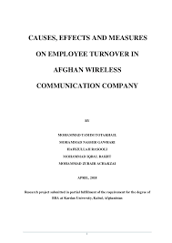 Awcc, etisalat, mtn (areeba), and roshan. Causes Effects And Measures On Employee Turnover In Awcc June 09 2018