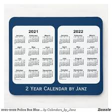 2021 2022 Police Box Blue 2 Year Calendar By Janz Mouse Pad Zazzle Com In 2020 Police Box Calendar Custom Calendar