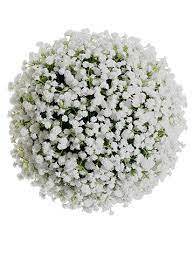 Plastic Baby S Breath Kissing Ball In White 10 Diameter Pack Of 2 Silk Flowers Wedding Flower Ball Babys Breath