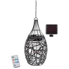 Fusion Products Solar Led Gazebo Pendant With Remote Control 19 5 X 10 Brown 16793 Rona