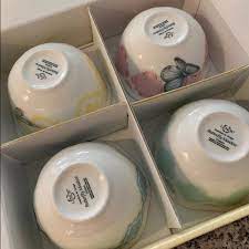 Meadow lane white porcelain dessert plates (set of 4). Lenox Other Lenox Butterfly Meadow Dessert Bowl Set Of 4 Poshmark