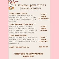 Sebagai pemula kita wajib mengetahui materi dasar bahasa inggris apa saja yang harus kita pelajari. Joki Tugas 24 Jam On Twitter Hallo Sobat Mager Malas Ngerjain Tugas Yang Menumpuk Pas Semangat Ngerjain Eh Kuota Habis Yuk Serahkan Semua Tugasmu Kepada Kami Berikut List Menu Joki Tugas Dari