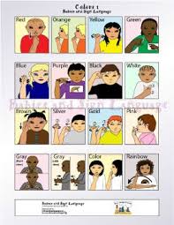 Colors Sign Language Chart To Download Poster Showing