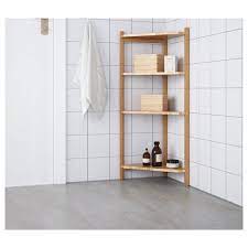Because the shelf sits in a corner, i could get away with not having any sort of supports underneath the shelf, which made for a very elegant design. Ragrund Corner Shelf Unit Bamboo 34x99 Cm Ikea