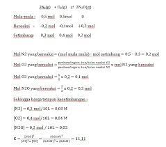 Dalam ruang 10 liter direaksikan 0 5 mol gas n2. Kedalam Ruangan Tertutup Yang Bervolume 10 Liter Di Reaksikan Masing Masing 0 5 Mol Gas Nitrogen Brainly Co Id