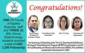 Aimst university is registered with the ministry of higher education, government of malaysia, as a tertiary educational institute under sections 38 and the bsc (hons) biotechnology program in aimst university has given me a solid foundation in the field of biotechnology and it serves as a platform. Fellowship Education Domain Applied Science Biotechnology