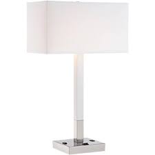 We would like to show you a description here but the site won't allow us. Possini Euro Design Modern Table Lamp With Hotel Style Usb And Ac Power Outlet In Base Metal Column White Rectangular Shade For Living Room Target