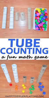 Tube Counting Happy Toddler Playtime Easy Math Activities Math Activities Preschool Math Activities Preschool Counting