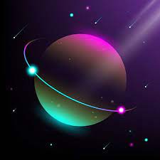 Background Of Planet With Isometric Style And Neon Colors Gradient Background Planets Isometric