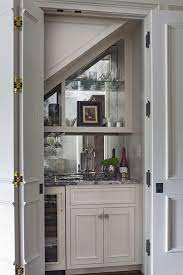 Hidden Storage Under The Stairs Transformed Into A Luxurious Butler S Pantry Bar Under Stairs Kitchen Under Stairs Bars For Home