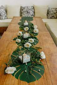 If you regularly walk on shake, you may have noticed that the tropical decor was particularly trendy. Large Monstera Leaf Set Palm Leaves Artificial Monstera Etsy Leaf Decor Tropical Decor Table Decorations