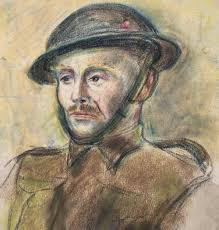 Frederick Gore Cbe Ra (1913-2009) Soldier Portrait Original Vintage Pastel