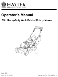 Hayter 455e Operator S Manual Pdf Download Manualslib