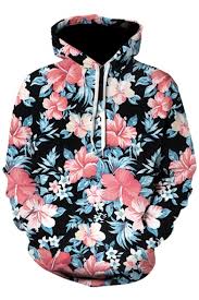 Mar 02, 2021 · you can go for oversized flowers in sweet pastel colors like blush, lilac, or mint, choose stamped petals for a minimalist take, or go with an embroidered or floral lace pattern for a more. Fashion 3d Floral Pattern Long Sleeve Black Drawstring Hoodie Beautifulhalo Com