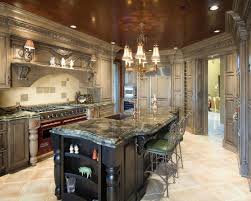 Design Ideas Tall Ceiling In Tuscan Style Kitchen Ceiling Design Brown Ceiling Vintage Chandelier Silv Tuscan Kitchen Tuscan Kitchen Design Kitchen Design