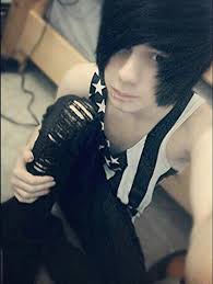 Black hair, black and white long sleeved shirt, plad grey beanie, black shoes,tan pants, red eyes download skin now! Image 2172205 On Favim Com