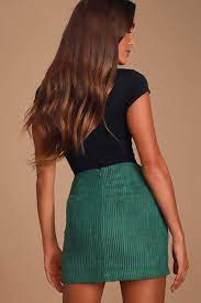 High Class Emerald Green Corduroy Mini Skirt Mini Skirts Green Skirt Outfits Green Mini Skirt
