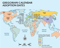 Map Of Gregorian Calendar Adoption Dates Family Tree Magazine Map Adoption