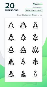 20 Free Vector Icons Of Cool Christmas Trees Line Designed By Freepik Cool Christmas Trees Free Icon Packs Free Icons