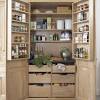 This door and drawer base cabinet features a raised panel door in a white thermo foil finish that is durable, scratch resistant, and easy to clean. 1