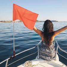 Amazon.com : Orange Boat Flag with Stable Holder and Flag Pole, 63 Inch  Adjustable Hand-Held Flagpole, Durable Boat Safety Flag Water Ski Flag  Skier Down Flag for Swimmers Surfer Safety Equipment :