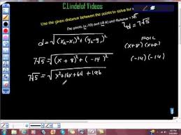 Use The Given Distance Between The Points To Solve For Missing X Value Youtube
