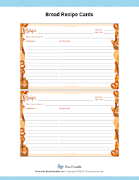 Free Printable Bread Recipe Cards These Cards Are Editable In Adobe Reader Download Them At Https Recipe Cards Template Printable Recipe Cards Recipe Cards