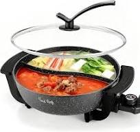 Amazon.com: Food Party Electric Hot Pot with Divider Hotpot ...